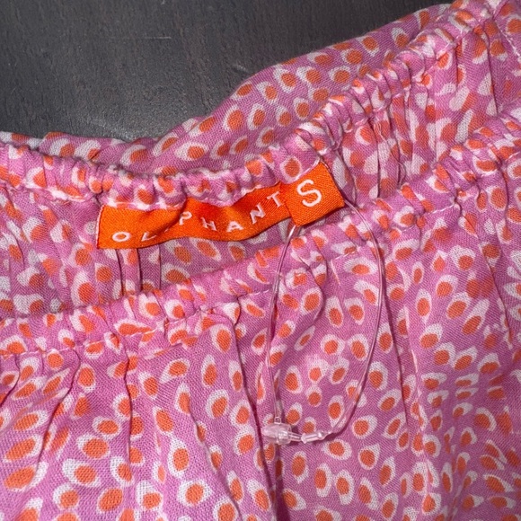 Oliphant Ruffle Neck Midi Dress pebble lilac coral print pink flounce - Picture 6 of 11